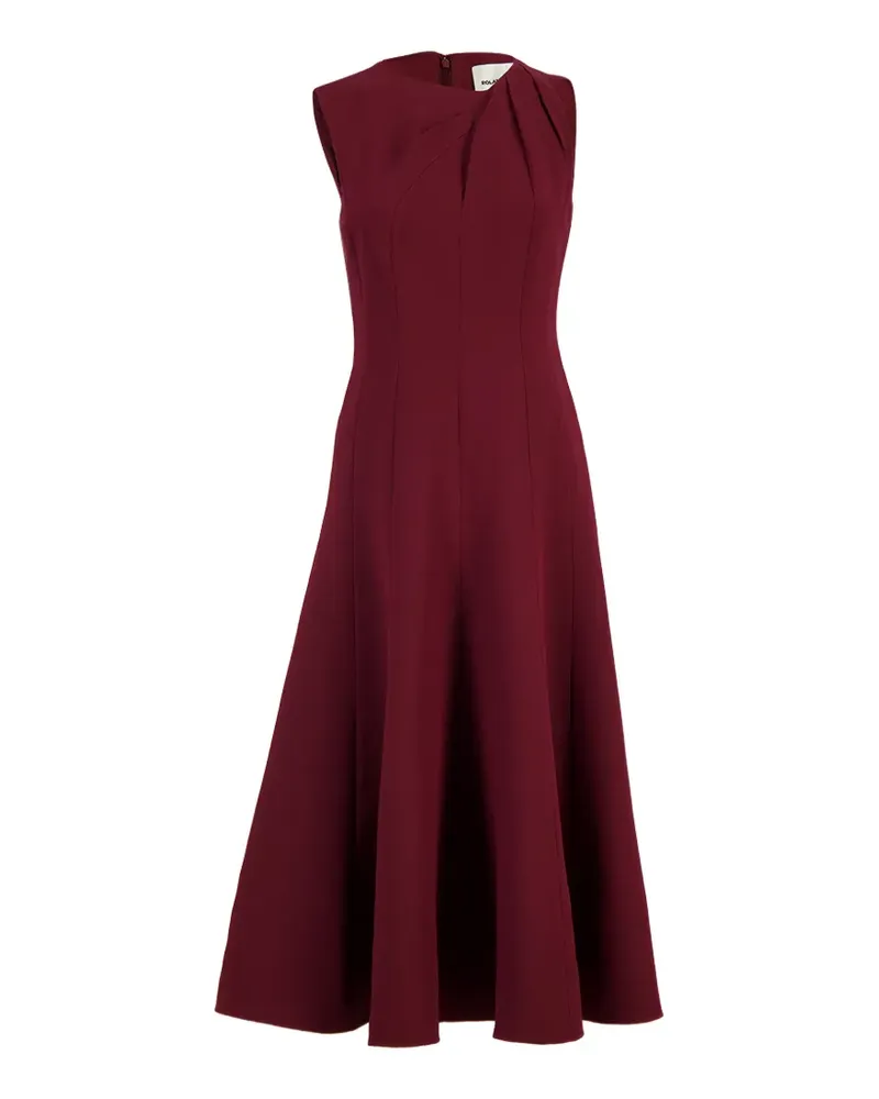 Roland Mouret draped asymmetric-strap midi dress - Rot Rot