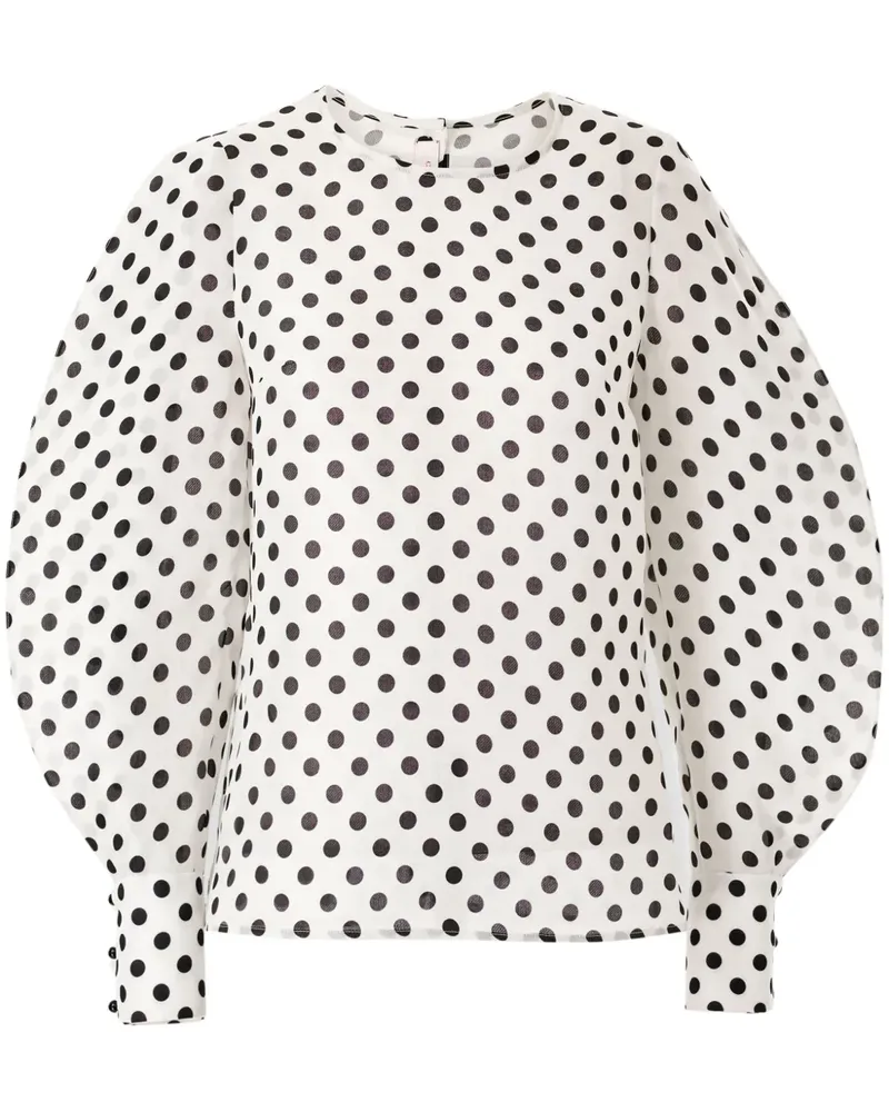 Carolina Herrera New York Gepunktete Bluse - Weiß Weiß