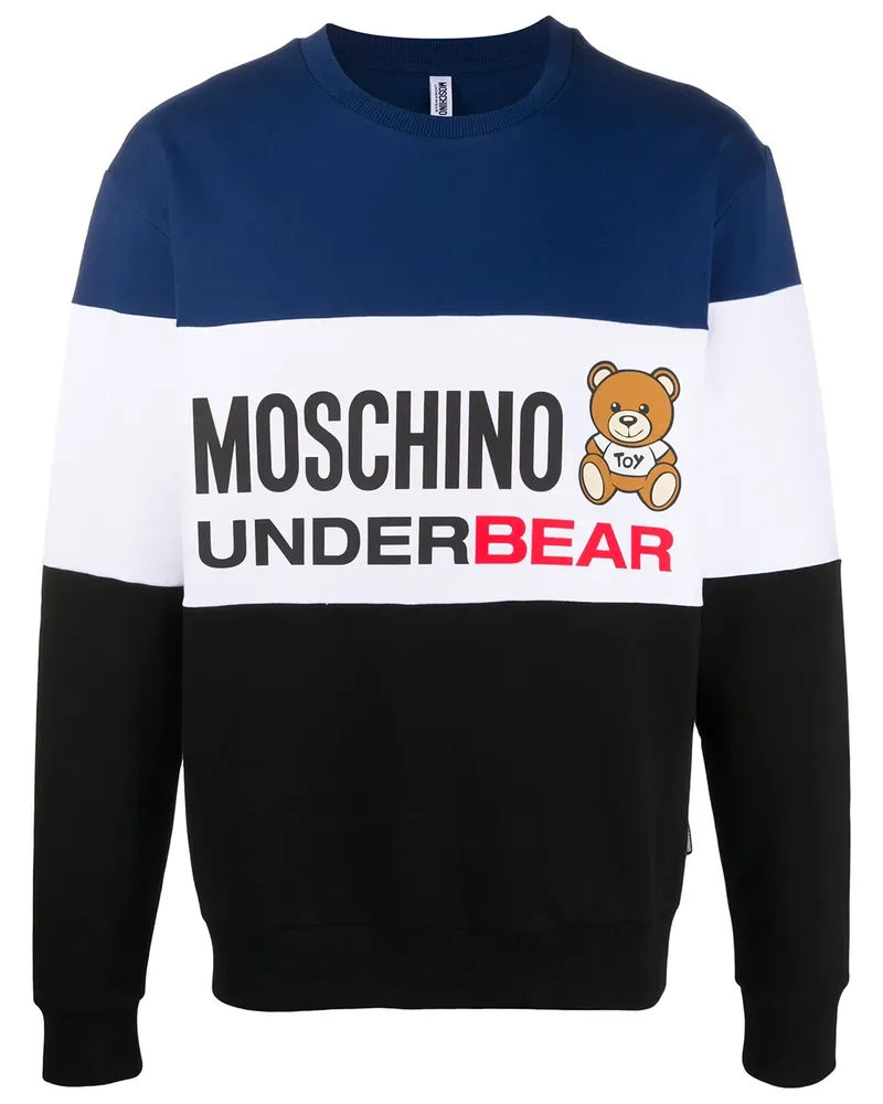 Moschino Gestreiftes 'Underbear' Sweatshirt - Blau Blau