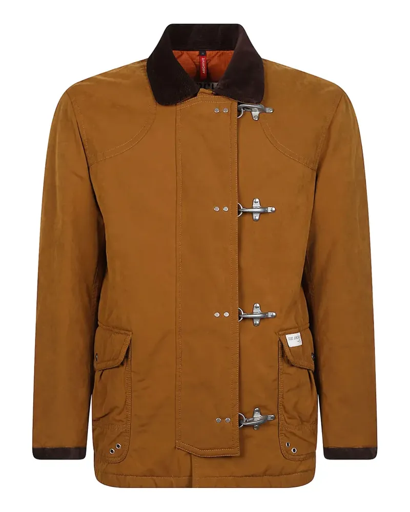 Fay corduroy-collar lobster-clasp jacket - Braun Braun