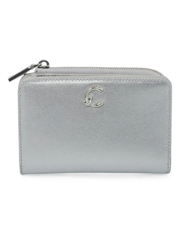 Coccinelle Portemonnaie im Metallic-Look mit Logo-Schild - Silber Silber