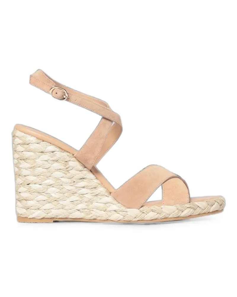 Stuart Weitzman suede wedge sandals - Nude Nude
