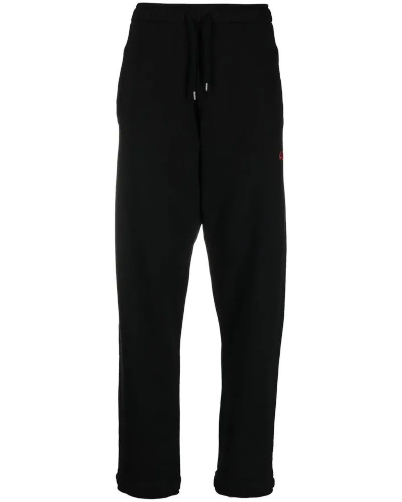 FourTwoFour on Fairfax Jogginghose mit Logo-Stickerei - Schwarz Schwarz