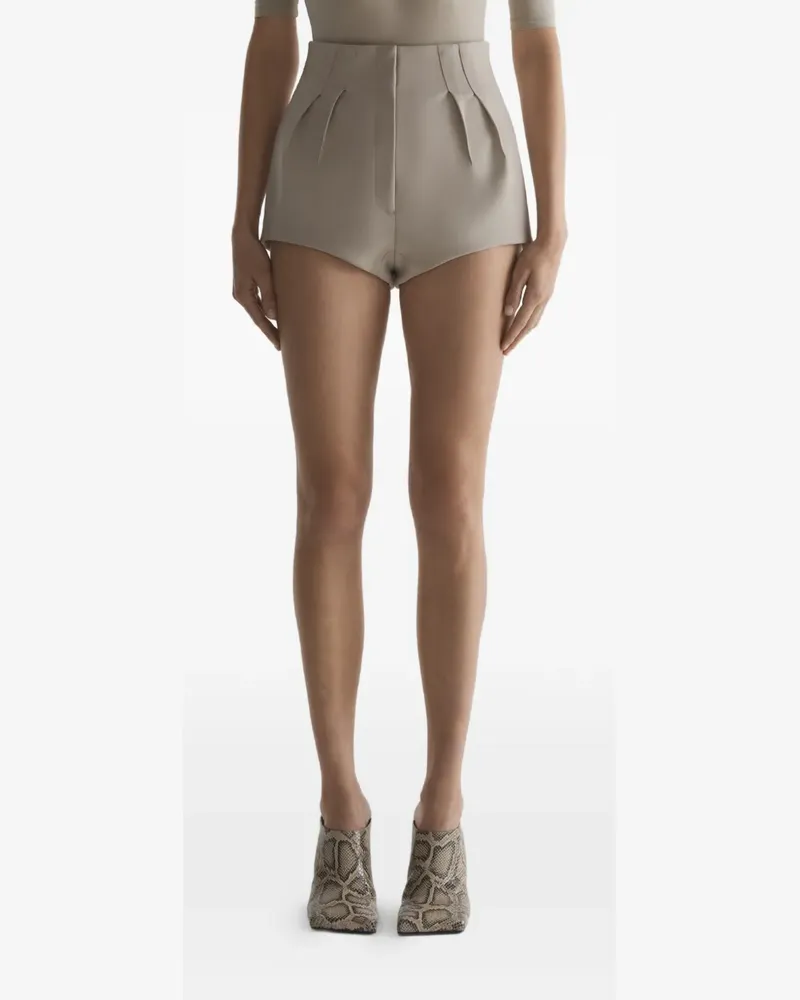 Thierry Mugler pleated shorts - Nude Nude