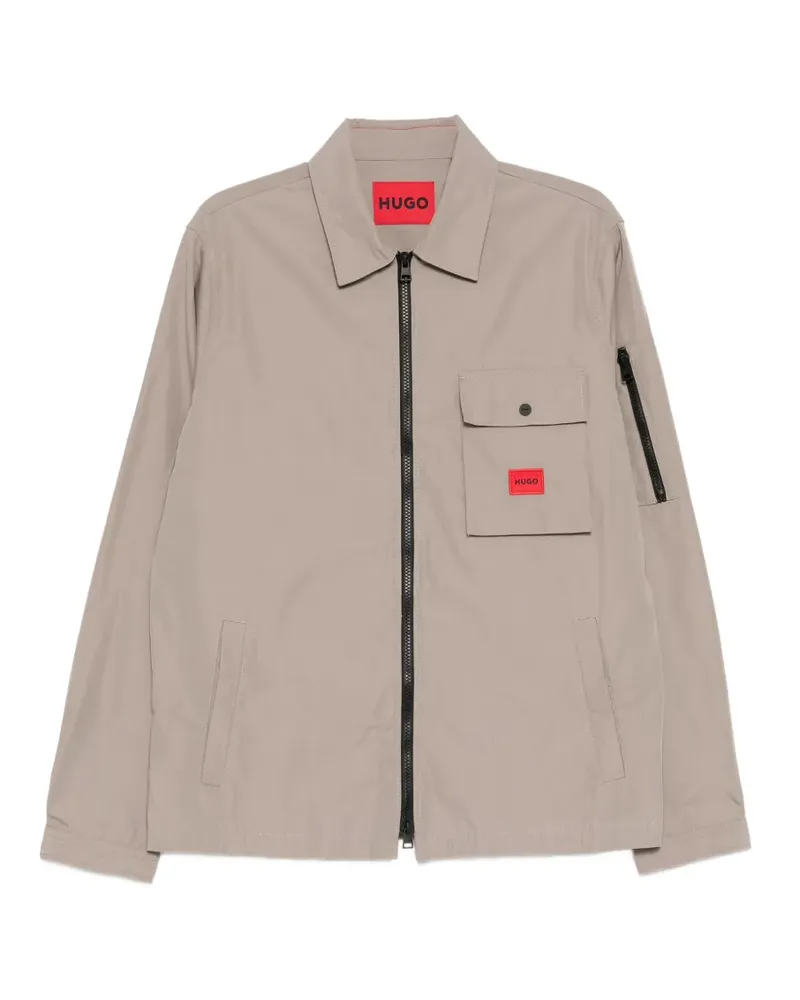 HUGO BOSS Utility-Hemd mit Reißverschluss - Braun Braun