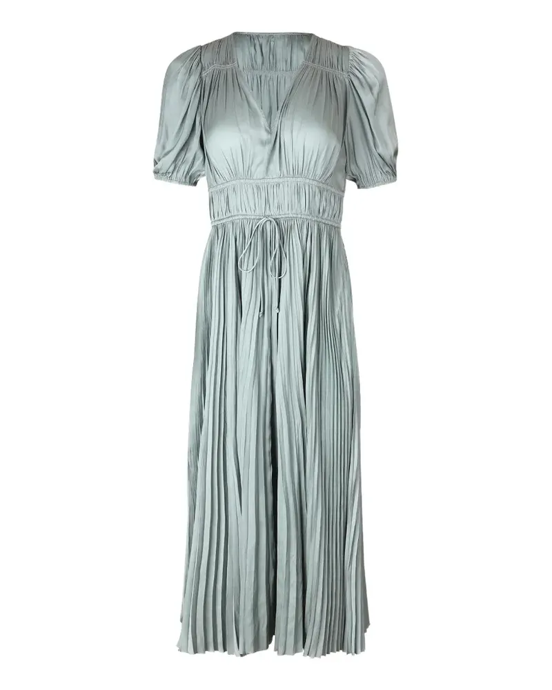 Ulla Johnson Audra puff-sleeve pleated midi dress - Grün Grün