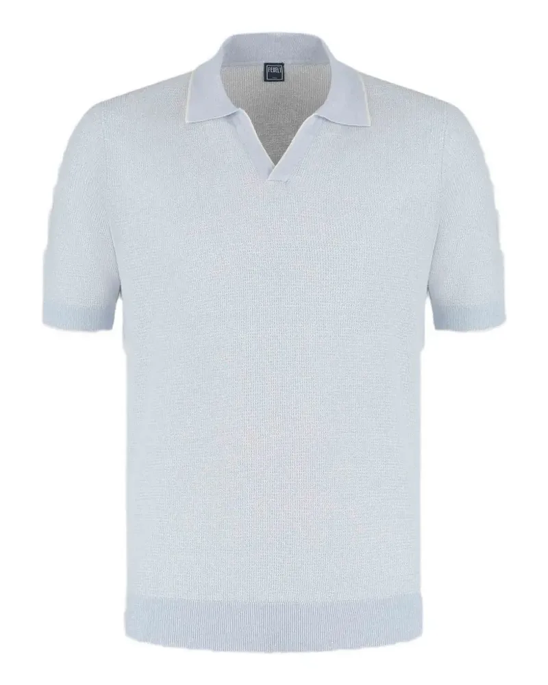 Fedeli knitted V-neck T-shirt - Blau Blau