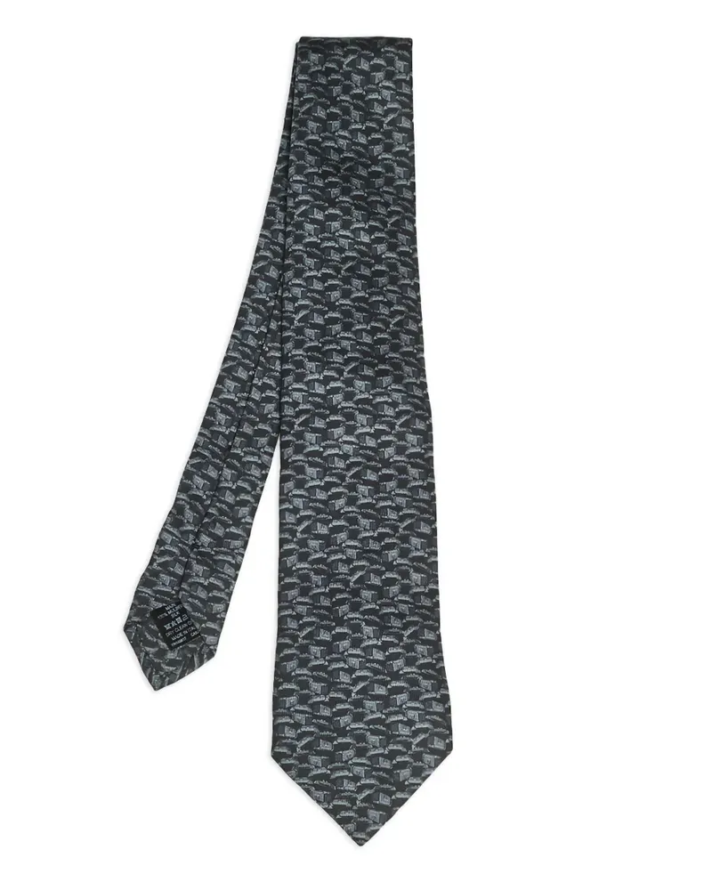 Dunhill Gemusterte Seidenkrawatte - Schwarz Schwarz