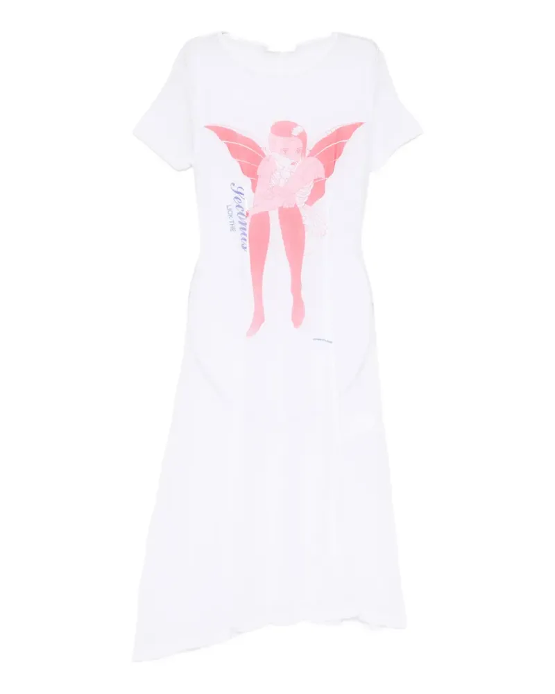 Our Legacy Regged print mesh midi dress - Weiß Weiß