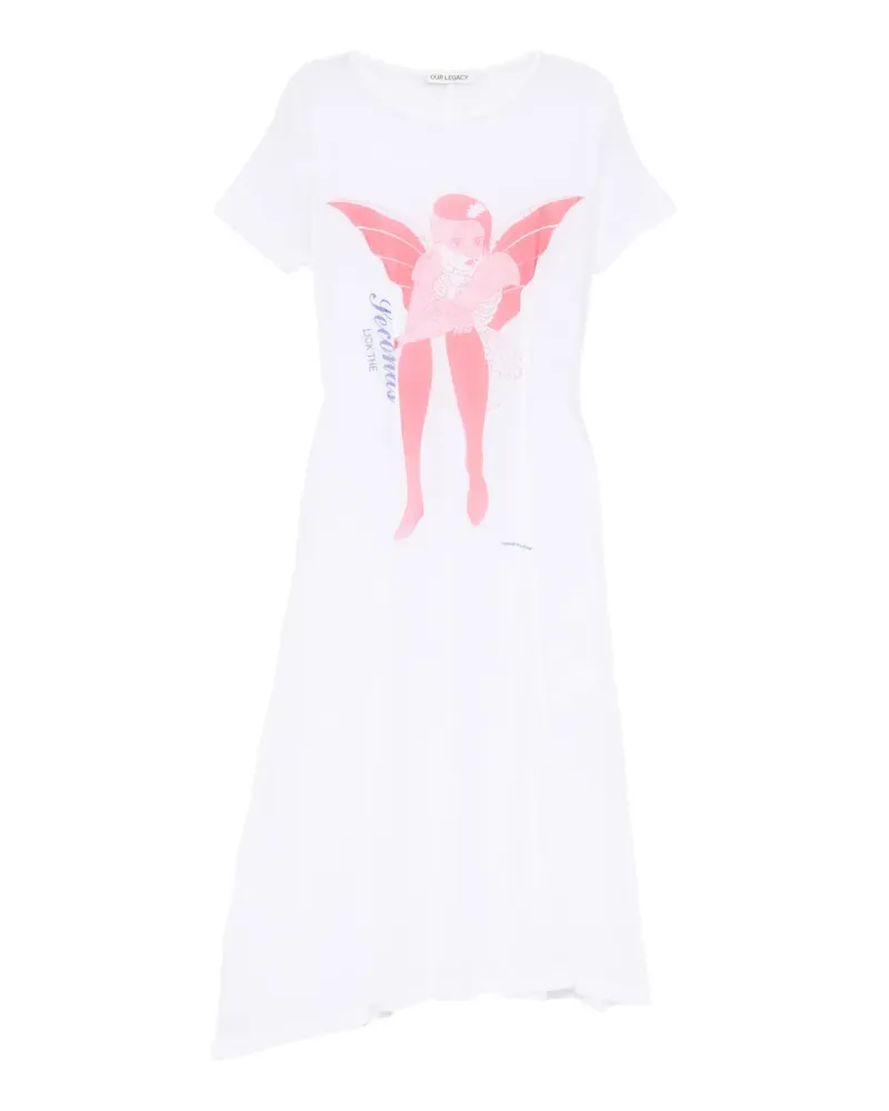 Our Legacy Regged print mesh midi dress - Weiß Weiß