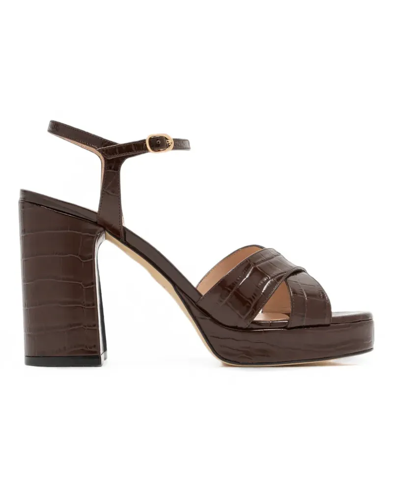 Stuart Weitzman Dayna 100 croc-effect heeled sandals - Braun Braun