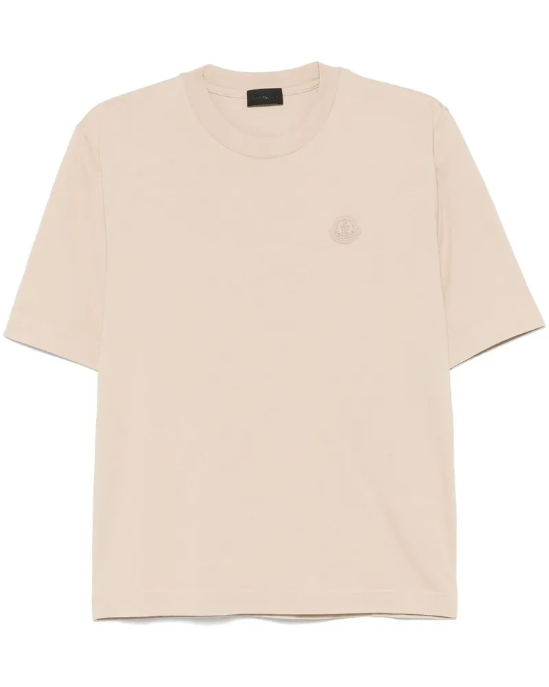 Moncler T-Shirt mit Logo-Patch - Nude Nude