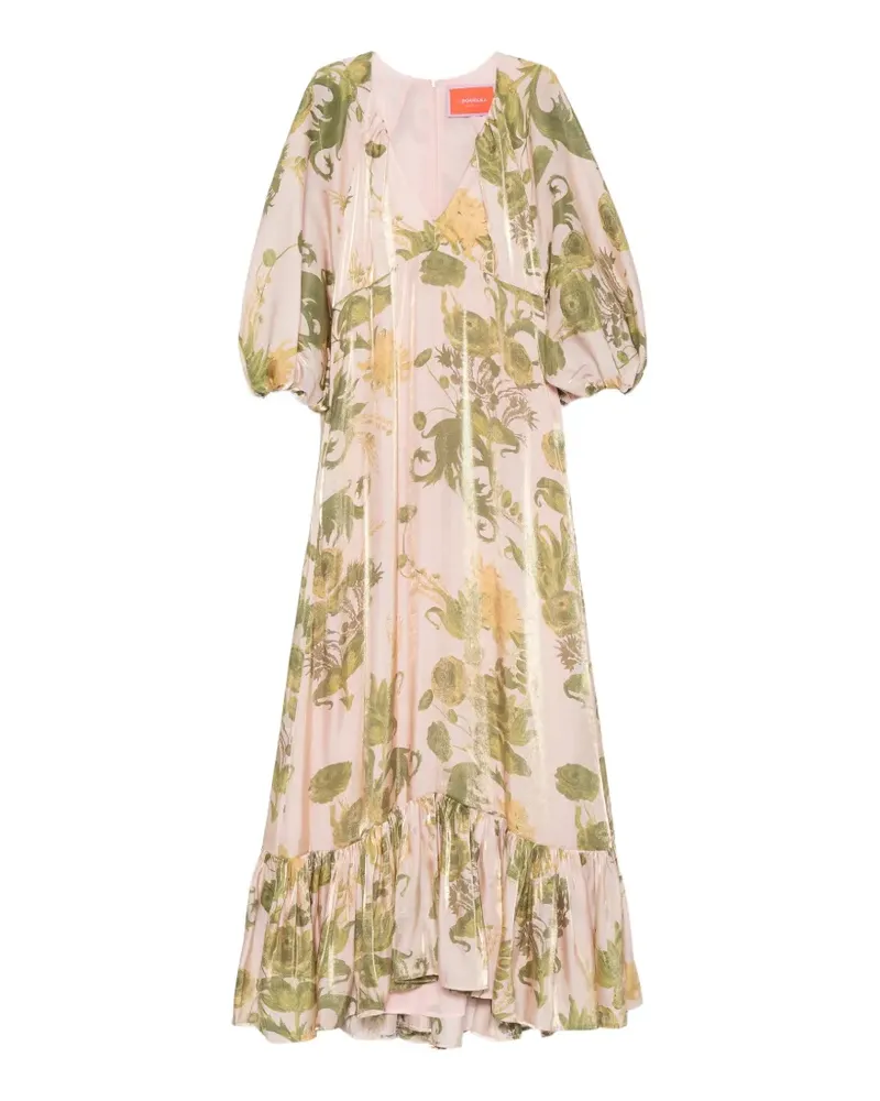 La DoubleJ Gerüschtes Kleid mit Blumenprint - Rosa Rosa