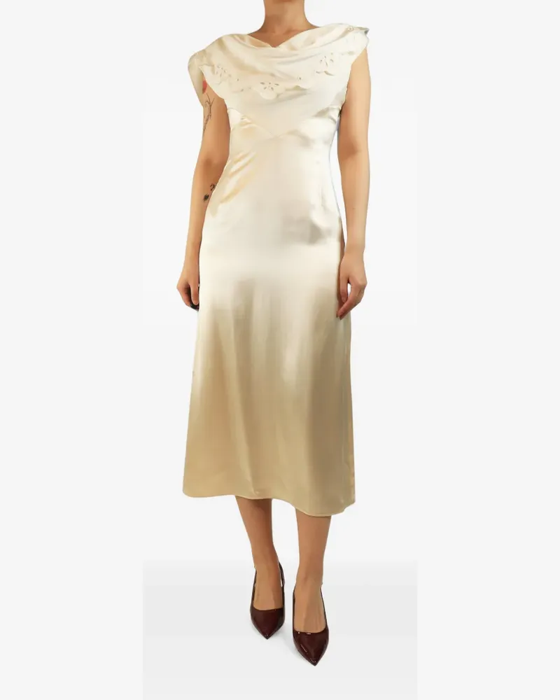 Altuzarra broderie satin midi dress - Nude Nude