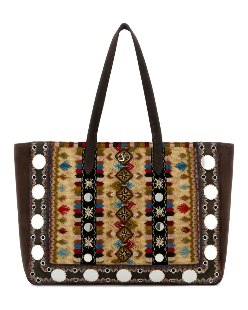 Valentino Garavani Nellcôte Tote Bag mit Stickerei - Braun Braun