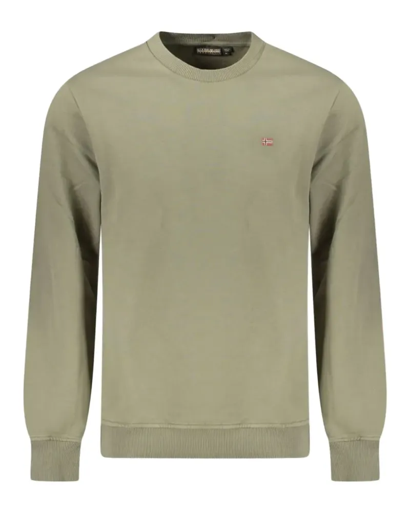 Napapijri logo-embroidered crew-neck sweater - Grün Grün