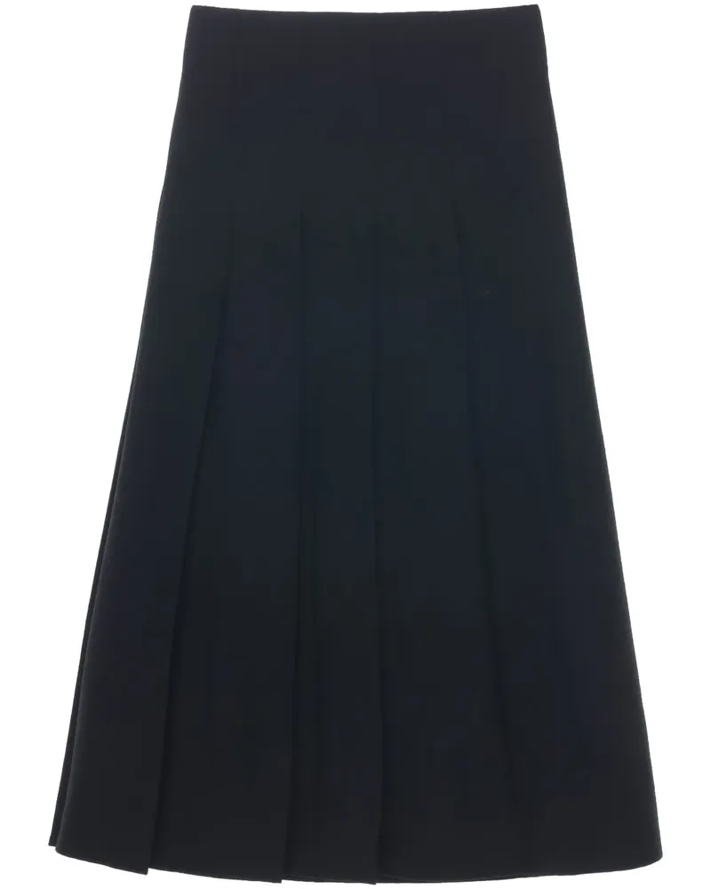 Studio Nicholson Asymmetrischer Faltenrock - Schwarz Schwarz