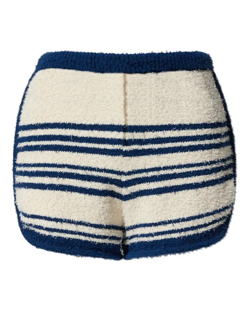 Perfect Moment Schild stripe-pattern bouclé shorts - Blau Blau