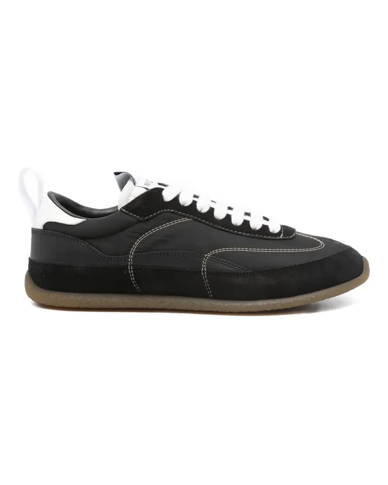 Alexander McQueen panelled top-stitched sneakers - Schwarz Schwarz