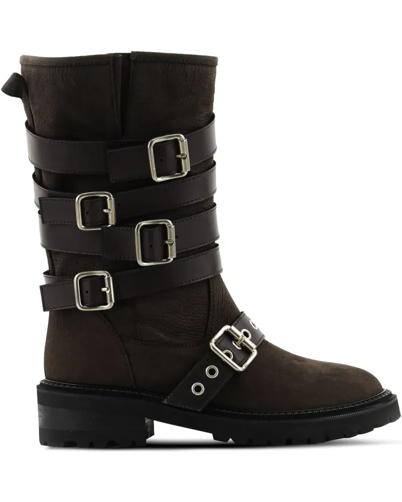 Paul Warmer Bikerstiefel mit Schnalle - Braun Braun
