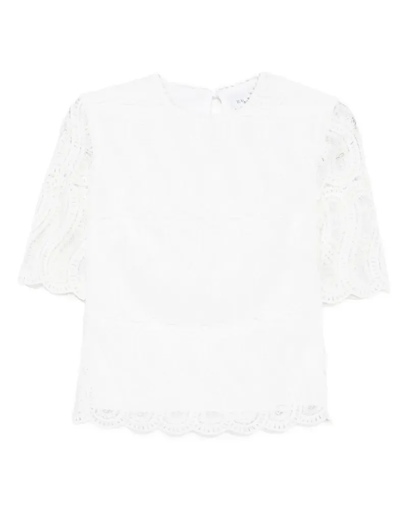 Raquel Diniz lace scalloped-hem top - Weiß Weiß
