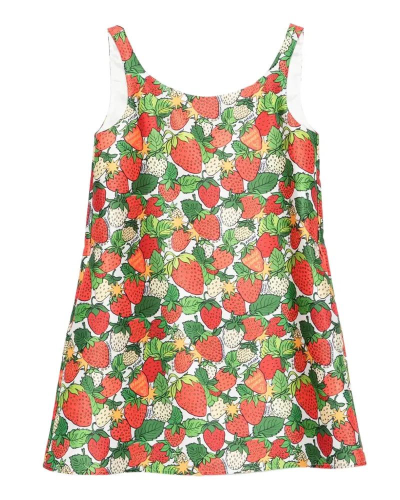 Alessandro Enriquez Minikleid mit Erdbeeren-Print - Weiß Weiß