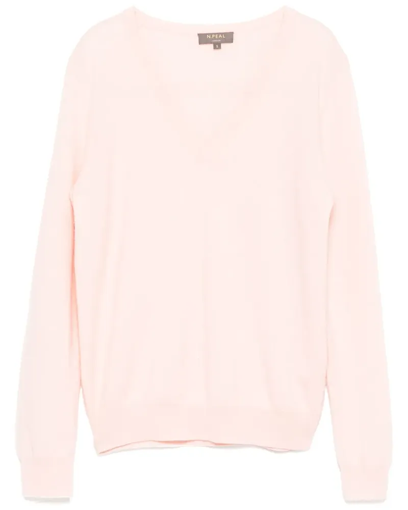 N.Peal Phoebe Pullover mit V-Ausschnitt - Rosa Rosa
