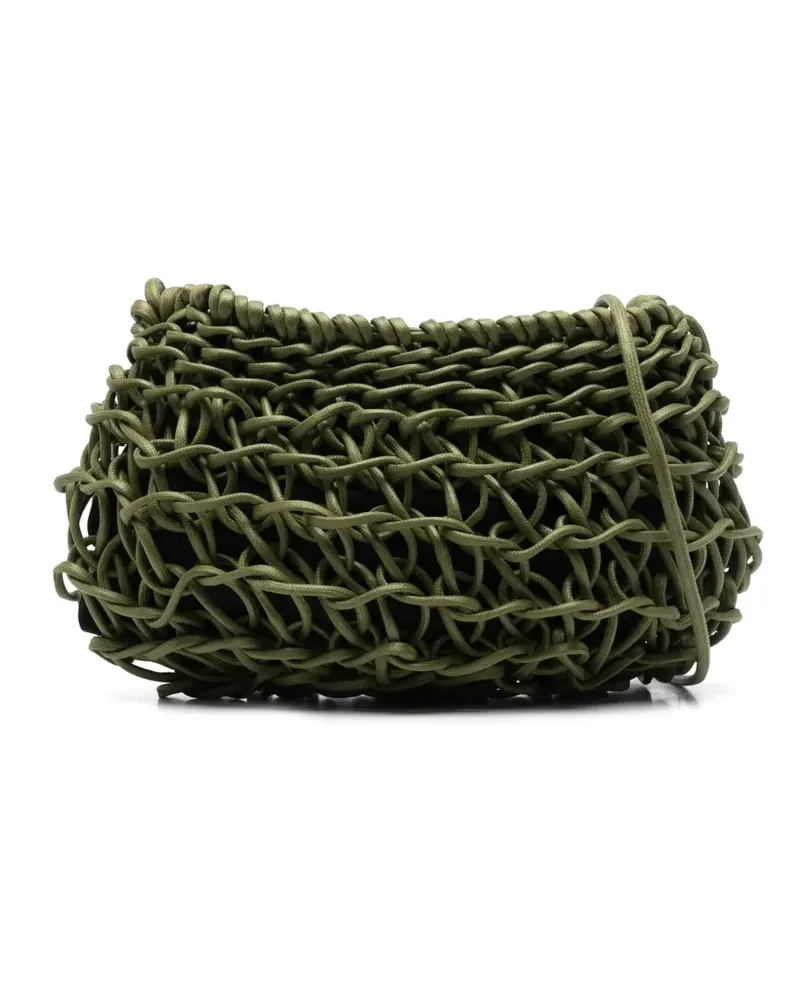 Alienina Cecilia Schultertasche mit Webmuster - Grün Grün