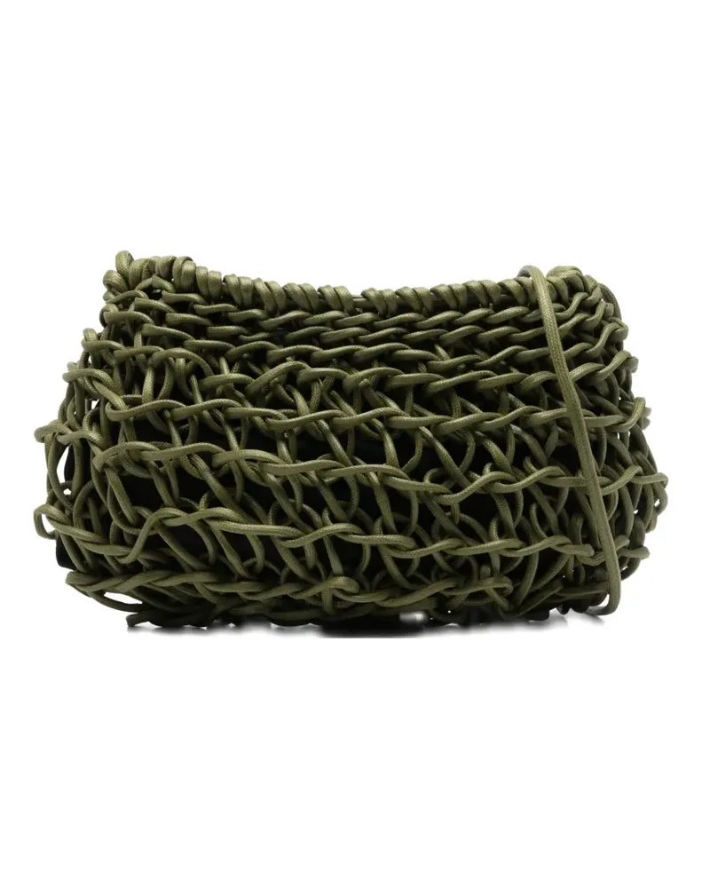 Alienina Cecilia Schultertasche mit Webmuster - Grün Grün