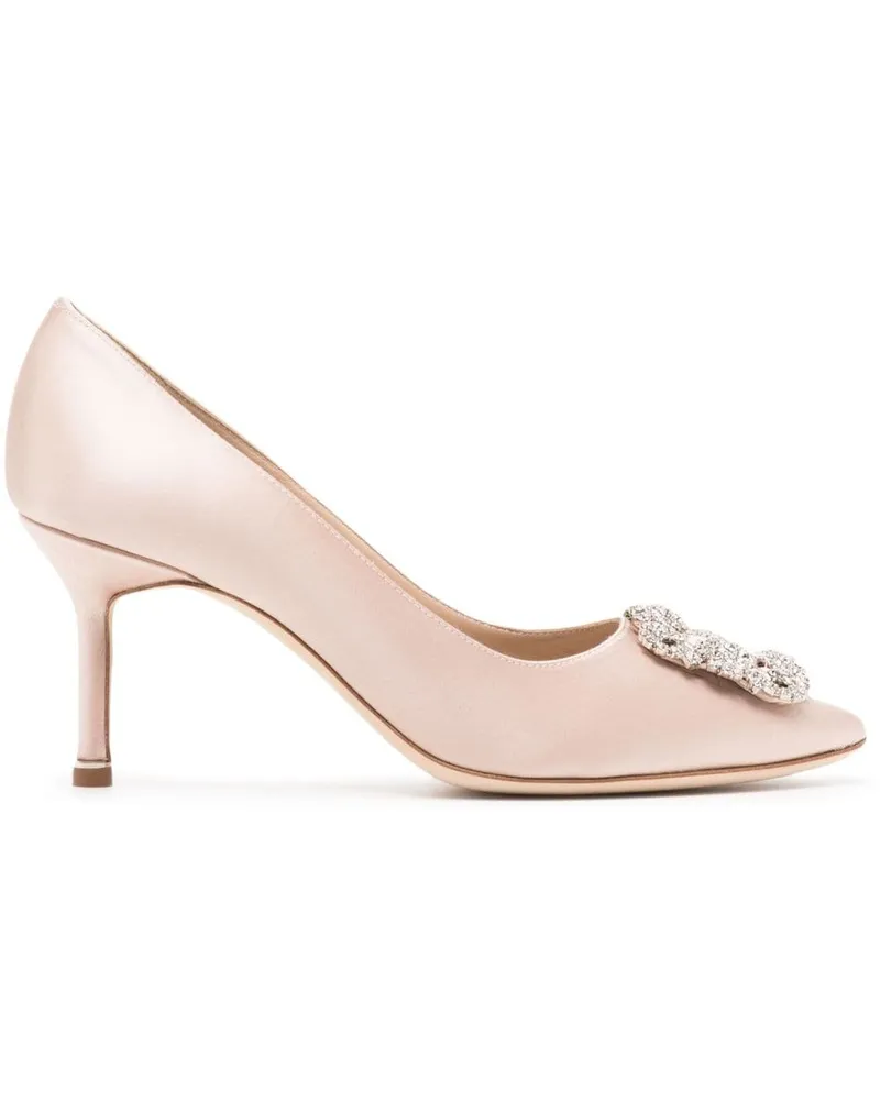 Manolo Blahnik Hangisi Pumps mit Kristallen 70mm - Rosa Rosa