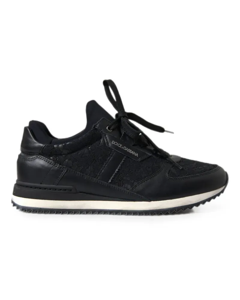 Dolce & Gabbana Sneakers mit Spitzen-Overlay - Schwarz Schwarz