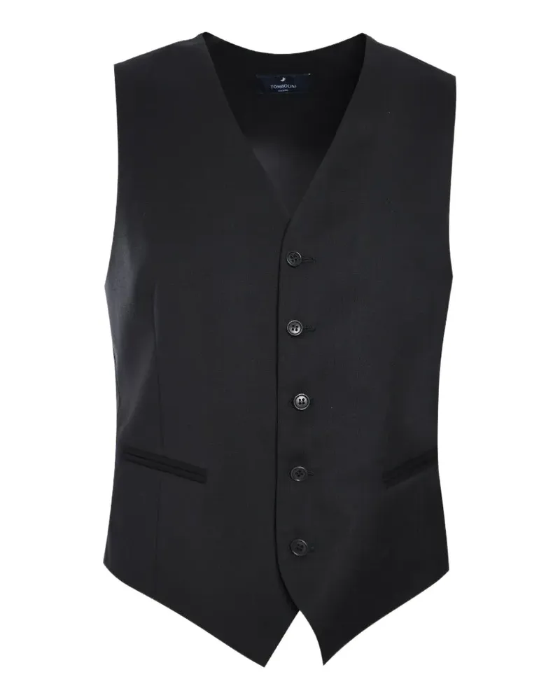 Tombolini Weste mit V-Ausschnitt - Schwarz Schwarz