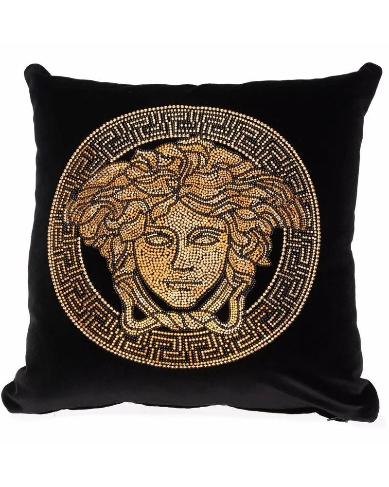Versace Icon Kissen mit Nieten (45cm x 45cm) - Schwarz Schwarz