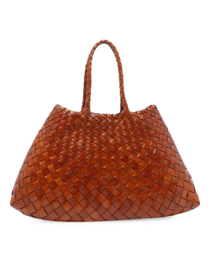 Dragon Diffusion small Santa Croce woven-leather tote bag - Braun Braun