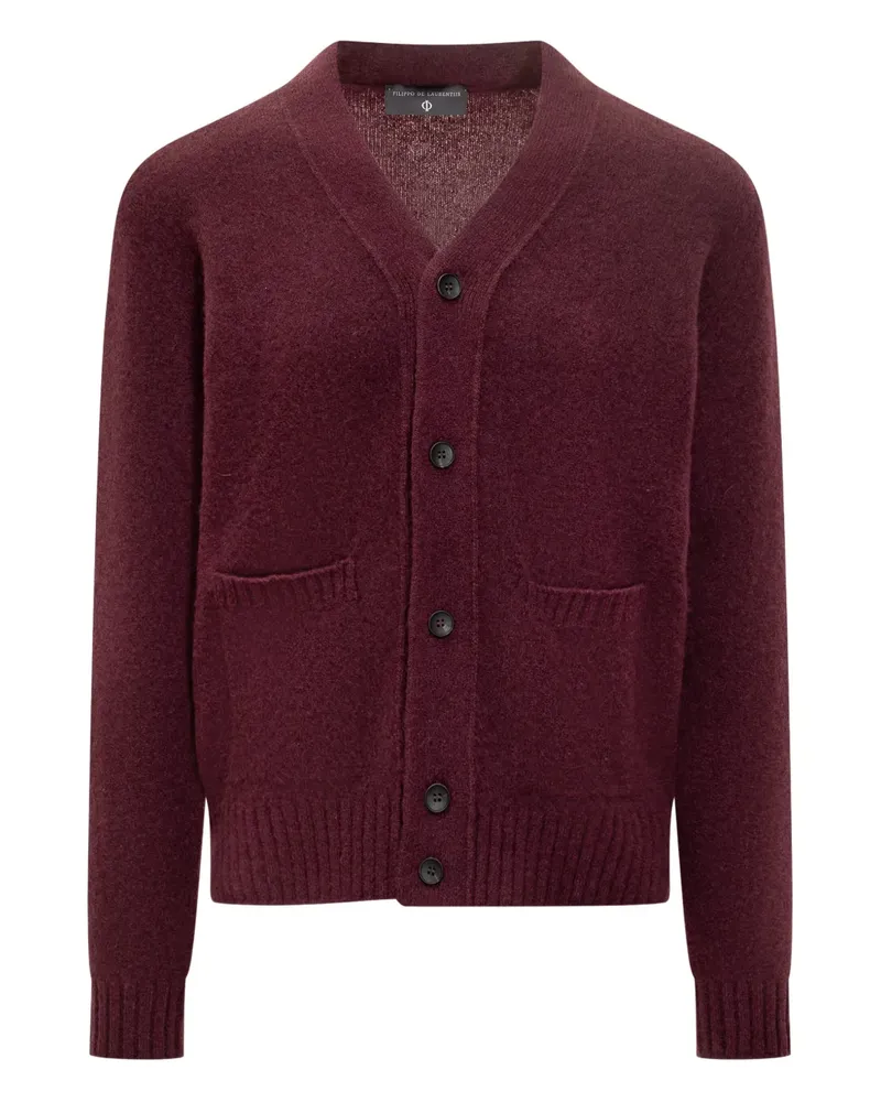 Filippo de Laurentiis Lana Cardigan mit Taschen - Rot Rot