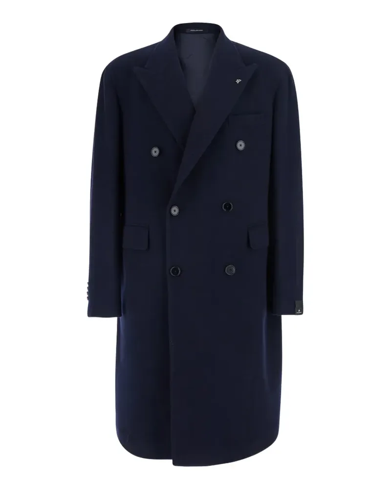 Tagliatore double-breasted peak-lapel coat - Blau Blau