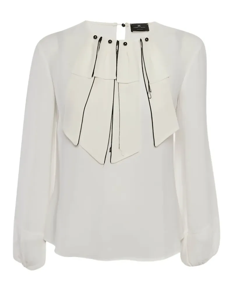 Elisabetta Franchi crepe trim-detail top - Weiß Weiß