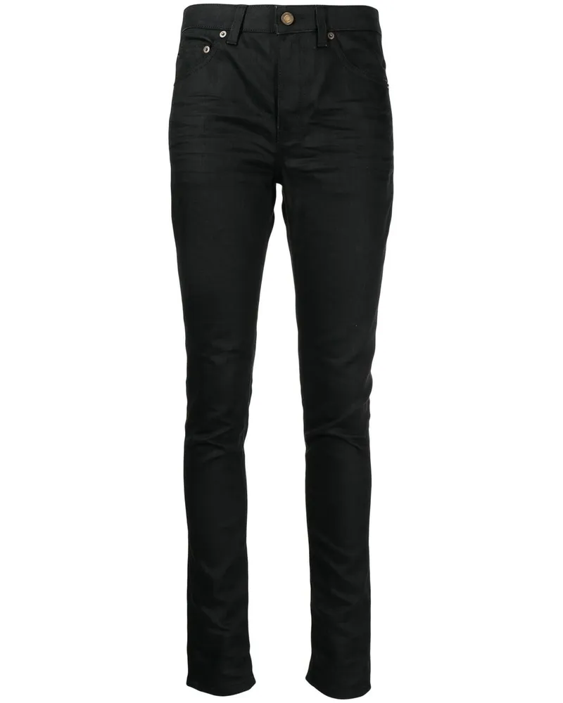 Saint Laurent Skinny-Jeans - Schwarz Schwarz