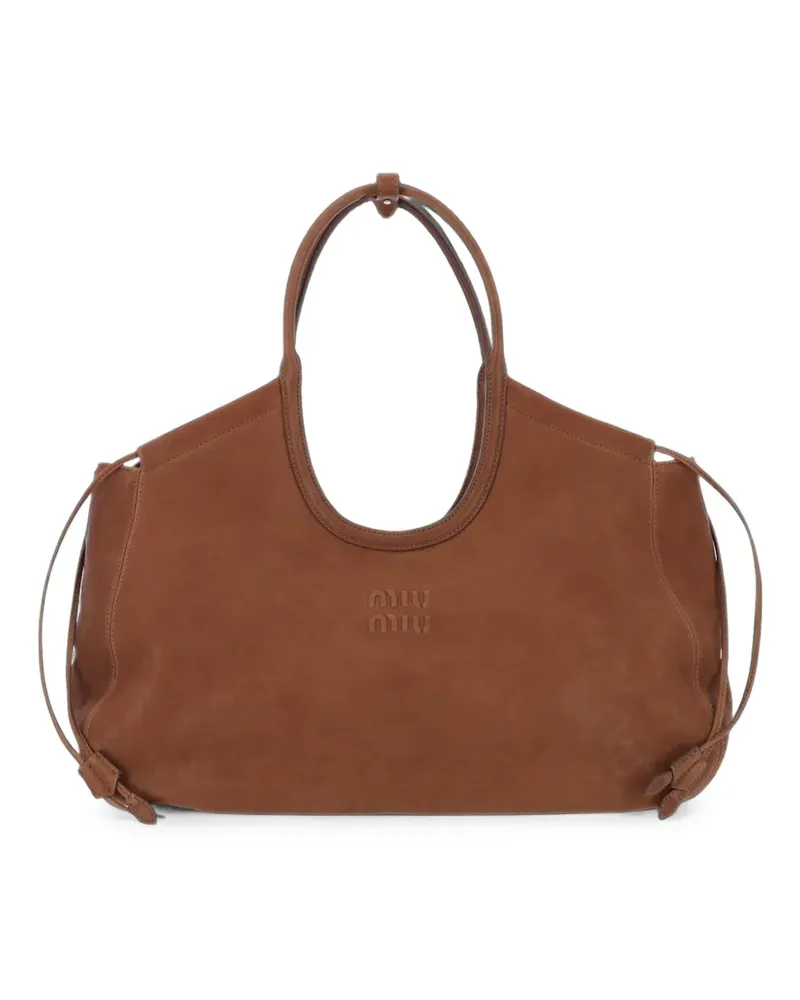 Miu Miu Ivy nappa leather shopping bag - Braun Braun