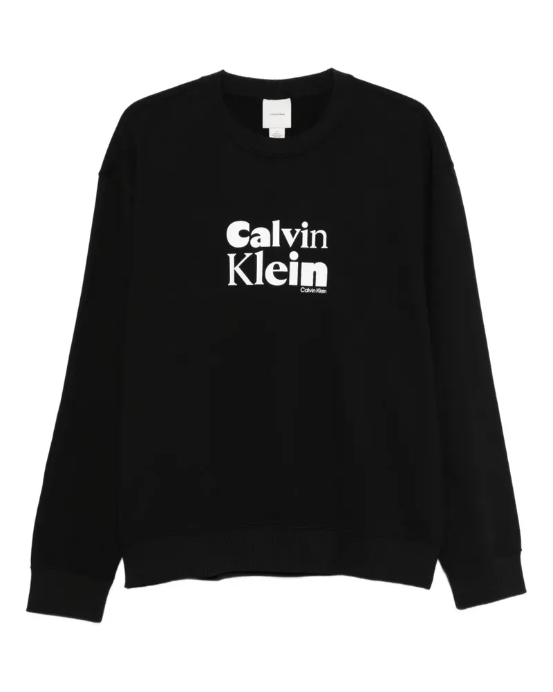 Calvin Klein Sweatshirt mit Rundhalsausschnitt - Schwarz Schwarz