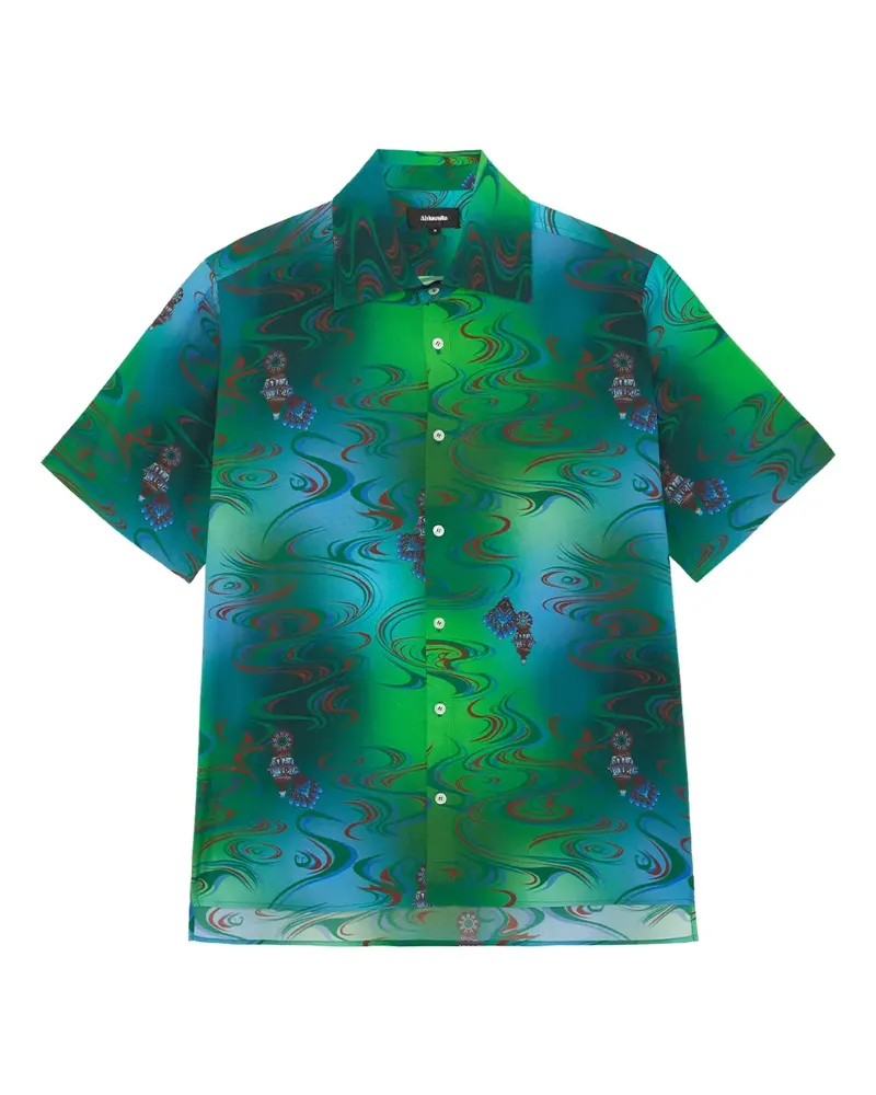 AHLUWALIA printed button-fastening shirt - Grün Grün