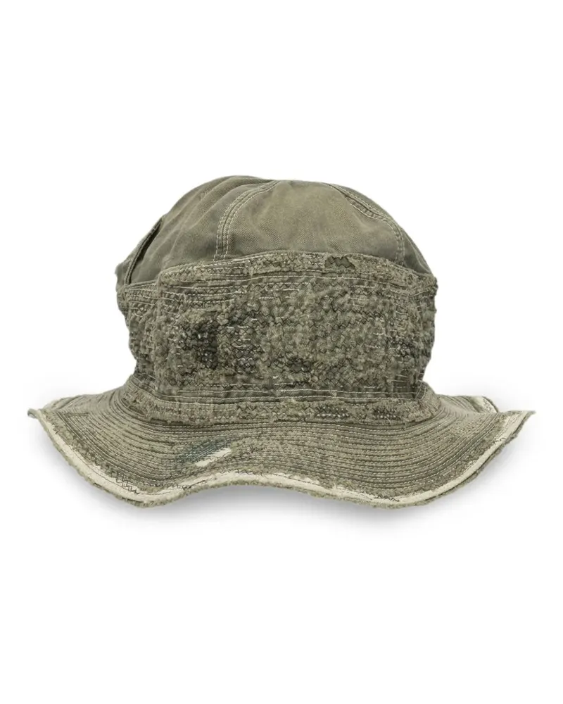 KAPITAL Fischerhut in Distressed-Optik - Grün Grün
