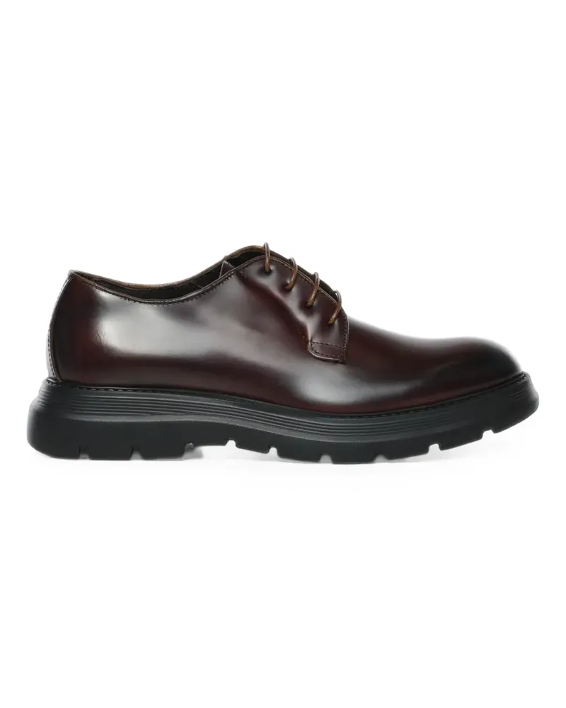 Giuliano Galiano Castro polished leather derby shoes - Braun Braun