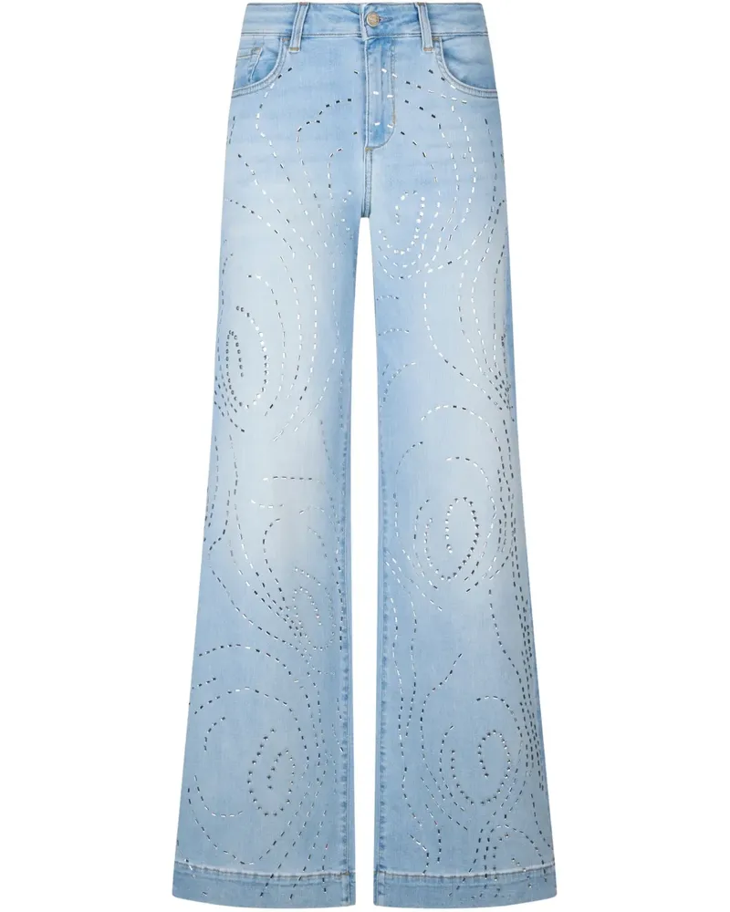 Liu Jo Schlagjeans mit Nietendetail - Blau Blau