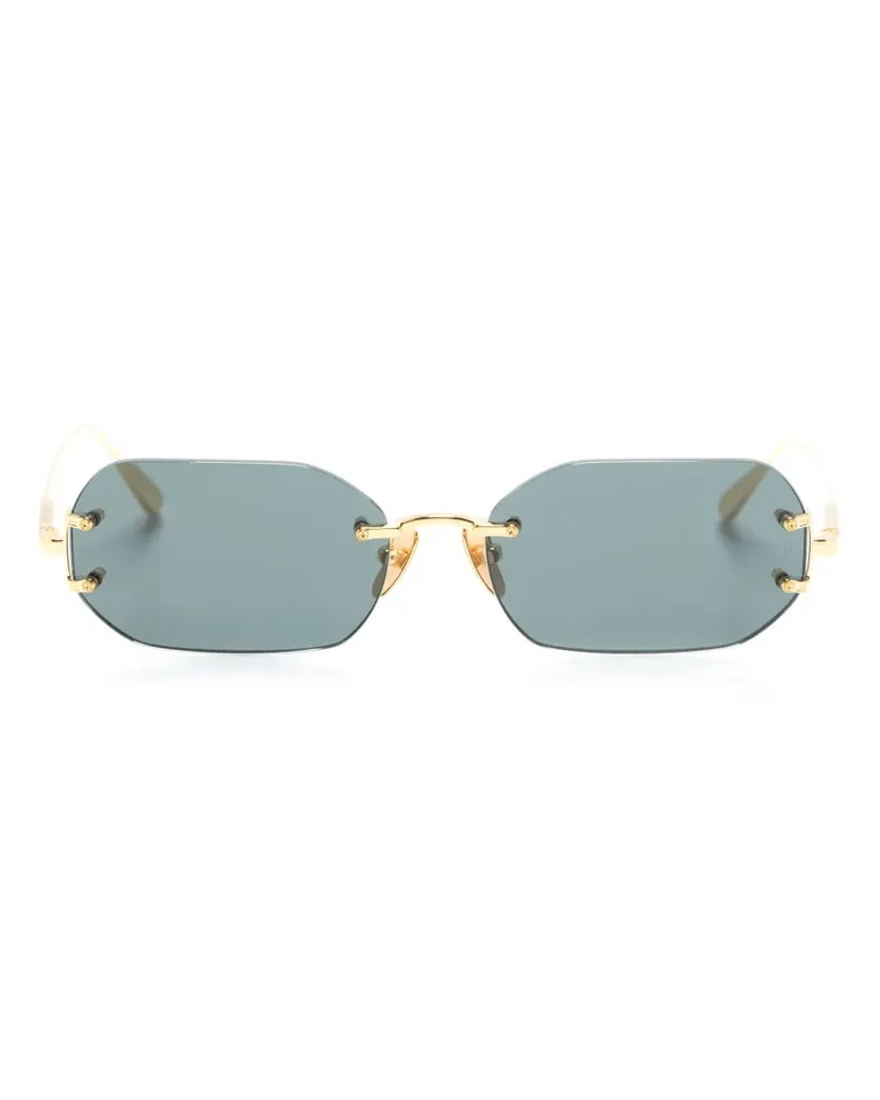 Linda Farrow Magali Sonnenbrille mit eckigem Gestell - Gold Gold