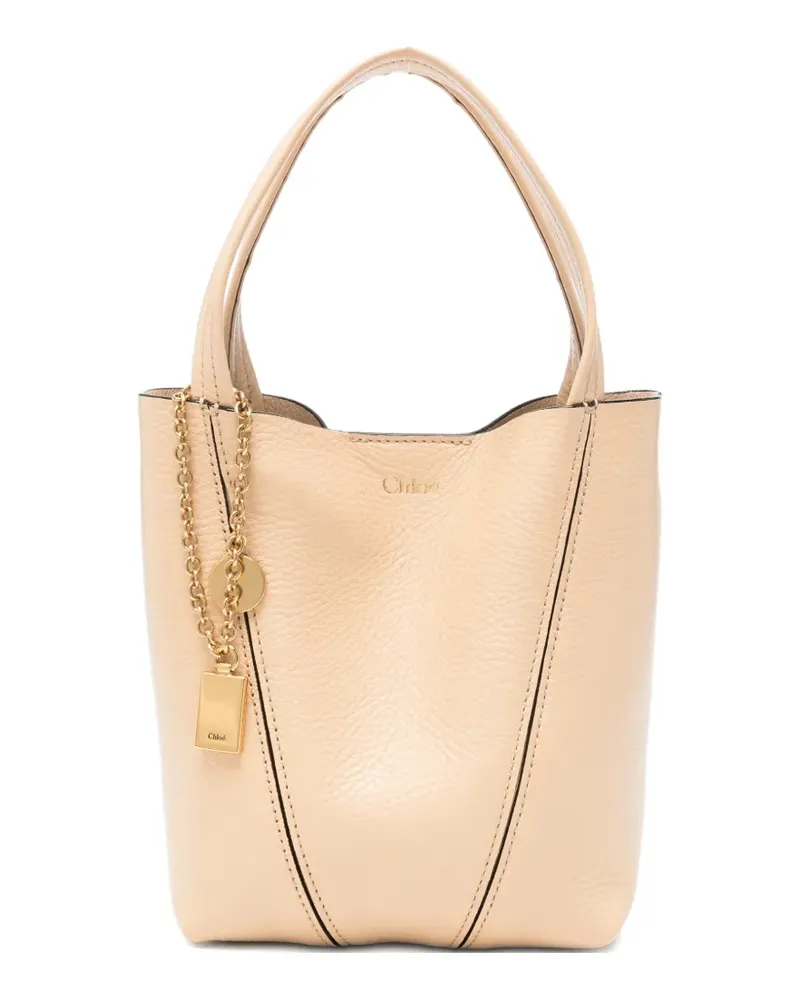 Chloé small ring-detail leather rtote bag - Nude Nude