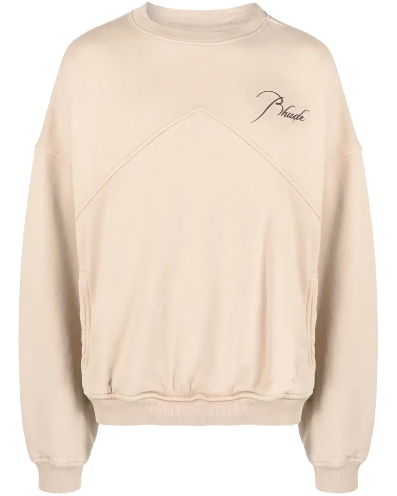 RHUDE Sweatshirt mit Logo-Print - Braun Braun