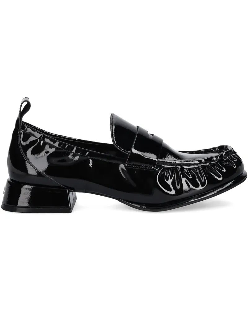 HUGO BOSS ruffled-detail loafers - Schwarz Schwarz
