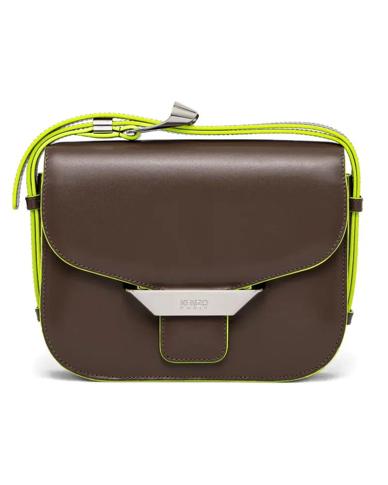 Kenzo Ribbon Schultertasche mit Klappe - Braun Braun