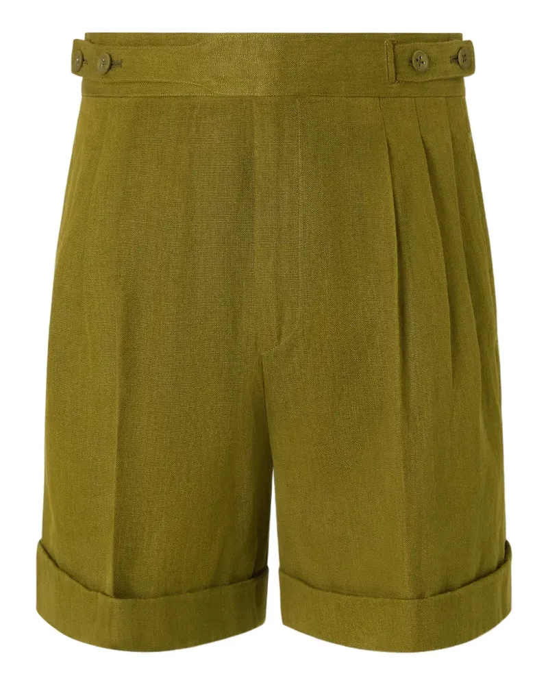 Ermenegildo Zegna Olivgrüne Shorts mit Falten Grün